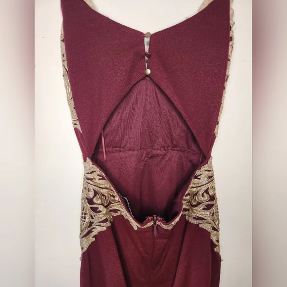 burgundy prom dresses fashion nova Prom Dress Burgundy Long Off-the-Shoulder Long Sleeves A-line Spandex main image 0